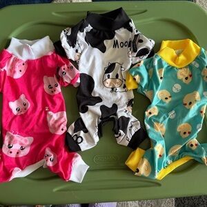 Cute Pet Pajamas Set - Pink, Black, and Teal
